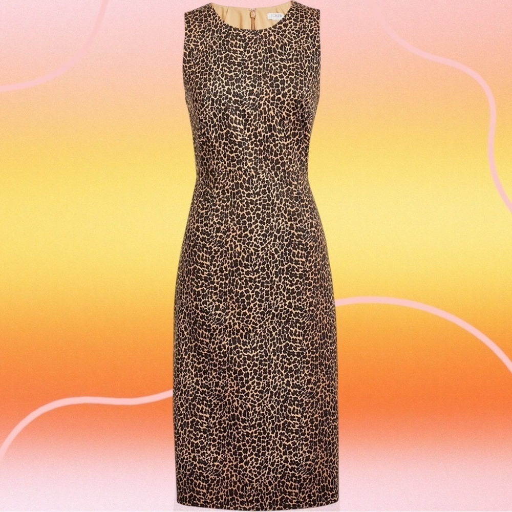 NWT J. Crew Factory ‘Sleeveless Leopard Sheath Dress’ Size 4